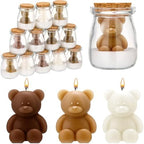 MTLEE 20 Sets Bear Baby Shower Favors Party Candle White Brown by MTLEE