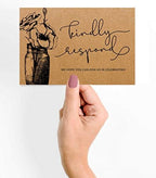 RSVP Postcards (Set of 50) 4"X6" Blank with Mailing Side,RSVP Reply Response Cards for Wedding Floral Kraft Script Style Print Return Cards - Image 2