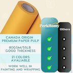 PerkHomy 36" x 2,400" (200') Orange Kraft Paper Roll for Craft Bulletin Board Paper Art Table Covering Crafting Gift Wrapping Bouquet Packing Parcel 80GSM 55LB (Orange, 36" x 200') - Image 3
