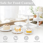 Set of 9 Cake Stands Metal Cupcake Stand Set Multiple Styles Candy Fruit Display Tower Dessert Plate Cake Serving Tray for Birthday Party Wedding Anniversary Baby Shower Engagement (White) - Image 3