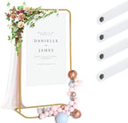 Adjustable Sign Holder, Heavy‑Duty Easel Stand, Wedding Sign Banner Stand for Wedding, Birthday, Baby Shower Events (Gold, M) - Image 2