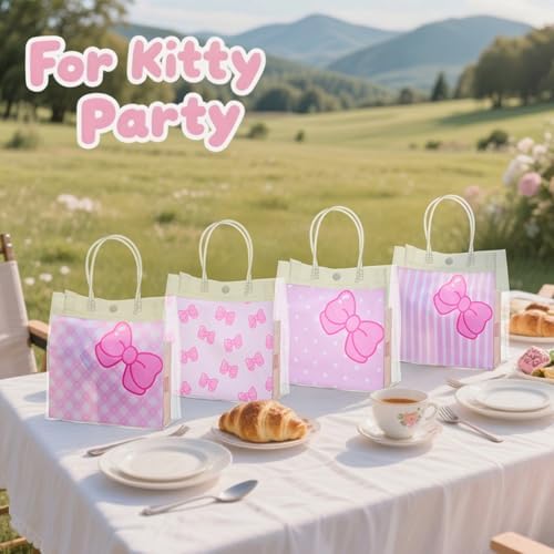 SmoothNovelty 24 Pcs Pink Cat Party Favor Bag Pink Bow Kitty - Image 5