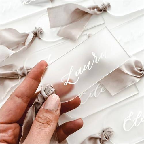 50Pcs Acrylic Place Cards for Wedding Seating Blank DIY Hanging Signs - Image 2