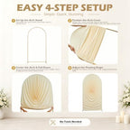 7.2FT Beige Arch Cover - Stretchy Fitted Arch Backdrop Cover for Round Top Chiara Backdrop Stand for Wedding Baby Shower Birthday Party Bridal Shower Decorations - Image 7