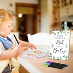 SytuHe 95 Pcs DIY Baby Bibs Decorating Kit50 White Bibs 24 Stencils 20 Fabric Markers 1 Baby Shower Game Sign - Image 5