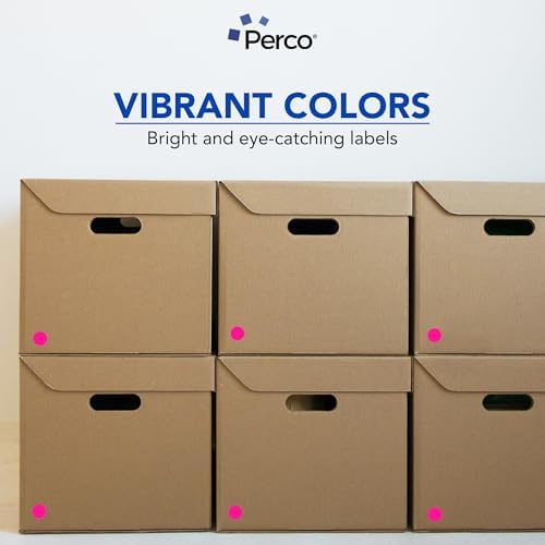 Perco Neon Pink Perforated Round Circle Dot Sticker 1-Inch Labels — 10 Rolls, 10,000 Stickers - Promotional, Sale & Highlight Labels, High Visibility, Strong Adhesive - Made in USA - Image 6