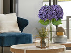 ZYTUYO 20 inches 4 Pcs Violet Purple Real Touch Hydrangea Artificial Flowers Boho Lifelike Real Looking Latex Hydrangeas Flower with Long Stem for Home Decor Spring Table Centrepiece - Image 2