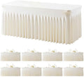 8 Pack Ivory Table Cloth for 6 Foot Rectangle Tables Spandex Fitted Tablecloth 6ft Stretch Table Covers Skirt Ivory Banquet Tablecloths Wrinkle Free Tablecloth for Party Wedding Birthday Event by Tao-GePartyDecorations