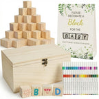 98 Pcs Baby Shower Games Sign Kit, Wooden Blocks to Decorate by Unknown
