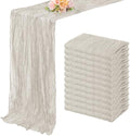 12 Pack Rose Brown Cheesecloth Table Runner 10FT Rustic Gauze Fabric Cheese Cloth Table Runner for Wedding Bridal Baby Shower Table Decor Boho Sheer Birthday Party Table Decorations 20 x 120 Inch Long by FoliafeelHome