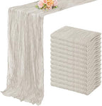12 Pack Rose Brown Cheesecloth Table Runner 10FT Rustic Gauze Fabric Cheese Cloth Table Runner for Wedding Bridal Baby Shower Table Decor Boho Sheer Birthday Party Table Decorations 20 x 120 Inch Long by FoliafeelHome