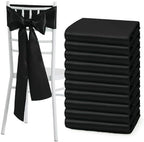 Black Satin Chair Sashes, 6 x 108 inch, 50 Pcs by Counfeisly