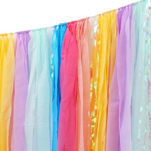 PapaKit 5ft Pastel Rainbow Party Streamer Backdrop - Image 3