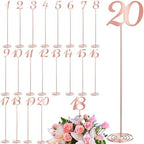 Therwen 20 Pcs Metal Table Numbers 1-20 Table Numbers for Wedding,Rose Gold by Therwen