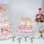 Tessco for you 48 Pcs Plastic Mini Cake Stand with Dome Lid,Silver - Image 5