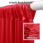 20FTx12FT Red Backdrop Curtains for Weddings Party, Birthdays and Labor Day - Image 2