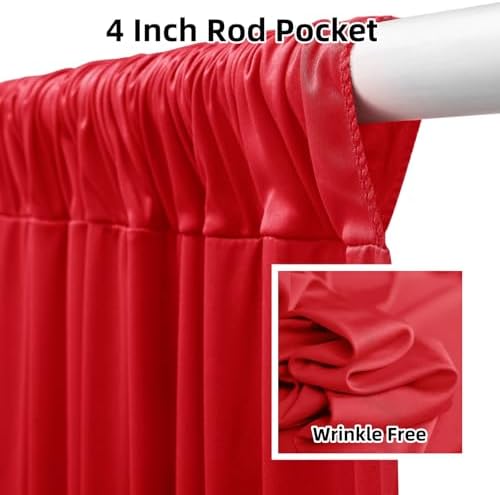 20FTx12FT Red Backdrop Curtains for Weddings Party, Birthdays and Labor Day - Image 2