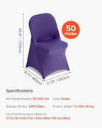 VEVOR Chair Covers, Polyester Spandex Chair Cover, Stretch Slipcovers for Wedding Party Dining Banquet Flat-Front Chair Covers (Purple-c, 50PCS) - Image 7