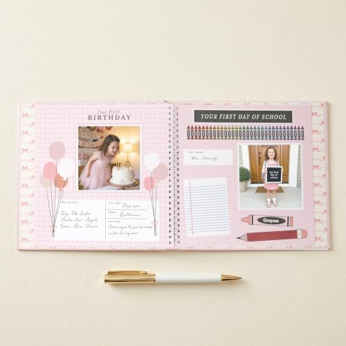 Lucy Darling Bowkissed Blush Baby Memory Book – First Year Journal, 5-Year Milestone Scrapbook & Photo Album – Keepsake for Baby Boy or Girl – Ideal Gift - Image 3