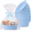 Blue 12 Set Small Woven Gift Basket with Gift Bags Ribbons Empty Gifts Baskets Woven Rope Storage Basket with Handles for Birthday Baby Shower Nursery Toy Organizer 9.1"x 5.1" x 2.8" by Yiyiring