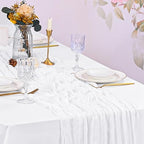20 Pack Cheesecloth Table Runner - 17x108 Inch White Boho Gauze Cheese Cloth Table Runners for Baby Bridal Shower Decoration Wedding Party Summer Garden Farmhouse - Image 7