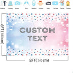 MEHOFOND 8x6ft Custom Gender Reveal Backdrop Personalized Custom Boy or Girl What Will Baby Be Decorations Banner Pink and Blue Custom Your Color, Text, Image, Logo for Baby Shower - Image 4
