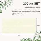 200 Pack #10 Ivory Envelopes Letter Size Self Seal Cream Business Envelopes - Image 2