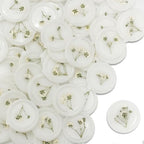 100 Pcs Baby's Breath Adhesive Wax Seal Stickers White Dry Floral Backing Envelope Seals Perfect for Wedding Invitations,Bridal Shower Party by TPKIHGSA