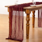 DeZerlor Burgundy Cheesecloth Table Runners 12 Pack Christmas Runners - Image 5