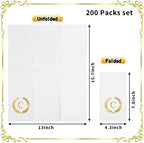 200 Pack Monogrammed Disposable Napkins Gold Foil Letter C Guest Napkins Initial Disposable Hand Paper Towels for Wedding Engagement Baby Shower Party Home Kitchen Bathroom Dinner Decorative Towels - Image 2