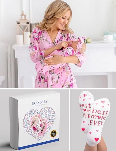 Mommy and Me Robe and Swaddle Set | Maternity Robe Matching Baby Girl, Boy - Image 6