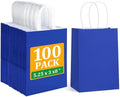 BagDream Gift Bags with Handles 5.25x3x8 Inch Royal Blue 100 Pack Bulk by BagDream