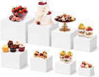 Zonon 6 Pcs Metal Buffet Risers, 4.9 Inches to 9.8 Inches Dessert Table Display Set, White Food Risers for Buffet, Metal Display Stands for Wedding Bridal Birthday Party Supplies by Zonon
