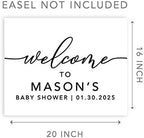 Andaz Press Personalized Large Canvas Baby Shower Welcome Sign, 16 x 20 Inches, Minimal Black and White, Guestbook Alternative, Custom Baby Shower Sign, for Baby Shower, Baby Sprinkle - Image 5