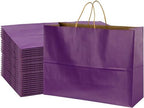 BLEWINDZ 70Pcs Large Paper Bags with Handles, 16x6x12 Inches Purple Paper Shopping Bags for Small Business, Large Kraft Gift Bag Bulk for Grocery Mechandise Retail by BLEWINDS