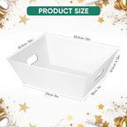 AFOROEOA 6PACK Baskets For Gifts Empty, 10x12”Thick White Gift Basket with 6 Bows 6 Bags Empty Gift Baskets for Christmas, Valentine’s Day, Easter, Birthdays, Valentine’s Day Wrapping Gift - Image 2
