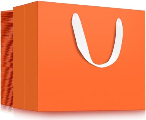EUSOAR Gift Bags with Handles, 50pcs 16"x6"x12" Large Wedding Gift Wrap Bags with Handles, Retail Shopping Wrapping Paper Bag Bulks for Business Craft Grocery Birthday Party Thank You Treat Favor by EUSOAR