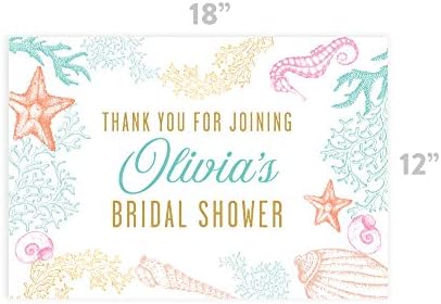 Andaz Press Custom Personalized Disposable Paper Placemats, 12 x 18 Inch, Set of 25, Thank You for Joining Bridal Shower Sea Inspired, Tableware, Dining, Tabletop, Table Setting for Bridal Shower - Image 3