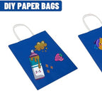 Toovip 100 Pack 8x4.75x10 Inch Medium Royal Blue Kraft Paper Bags with Handles Bulk, Gift Wrap Bags for Favor Grocery Retail Party Birthday Shopping Business Goody Craft Merchandise Take Out sacks - Image 5