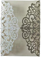 100pcs Silver Glitter Wedding Invitations Cards Covers,7"x4.9" - Image 2