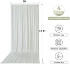 20ftx15ft Ivory Backdrop Curtains for Parties, Wrinkle Free Polyester Ivory Photo Backdrop Drapes 4 Panels 15 ft Long Back Drop Cloth Drapery for Wedding Birthday Photography Background Curtains - Image 6