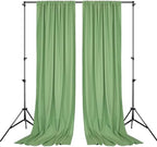 Sage Green Backdrop Curtains 30ftx10ft Wedding Polyester Photo Drapes - Image 4
