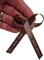 25 Personalized Ribbons Assesmbled Bows Custom Bridal Shower Favor Party Favors Wedding Bridesmaid Memorial Ribbons Funeral Baby Invitations Mis XV años Quinceanera (Mocha) - Image 2