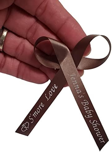 25 Personalized Ribbons Assesmbled Bows Custom Bridal Shower Favor Party Favors Wedding Bridesmaid Memorial Ribbons Funeral Baby Invitations Mis XV años Quinceanera (Mocha) - Image 2