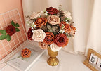 D-Seven Artificial Flower 50pcs Amber Roses with Stem for DIY Wedding Bouquets Floral Arrangements Bridal Shower Baby Shower Party Home Decor - Image 2