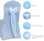 MDS Pack of 150 Organza Chair Sashes for Wedding & Event Décor – White - Image 6