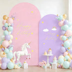Pink Purple Arch Backdrop Cover Set of 2 (6FT/7.2FT) Arch Cover Spandex Wedding Arch Stand Covers for Birthday Party Baby Shower Girls Bridal Shower Photo Balloon Arch Covers Backdrop Background - Image 4