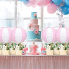 Rossesay 12 Sets Hot Air Balloon Decorations DIY Paper Lanterns Baby Shower Table Centerpieces Wooden Basket with Sticks for Gender Reveal, First Birthday Party, Wedding, Graduation(Pink) - Image 4