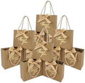 TKSBAG 50 Pack Small Thank You Gift Bags with Handles, 5.5''x 2.3''x4.7'' Mini Brown Gift Bags Bulk for Baby Shower, Birthday, Wedding, Party Favors, Fathers' Day by TKSBAG