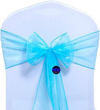 MDS Pack of 200 Organza Chair Sashes for Wedding & Event Décor – Turquoise - Image 3